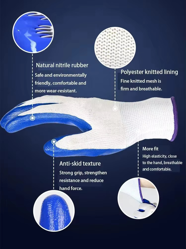 3 Pairs Of Non-slip Wear-resis - đánh giá và giá Nitrile Mechanic Glove