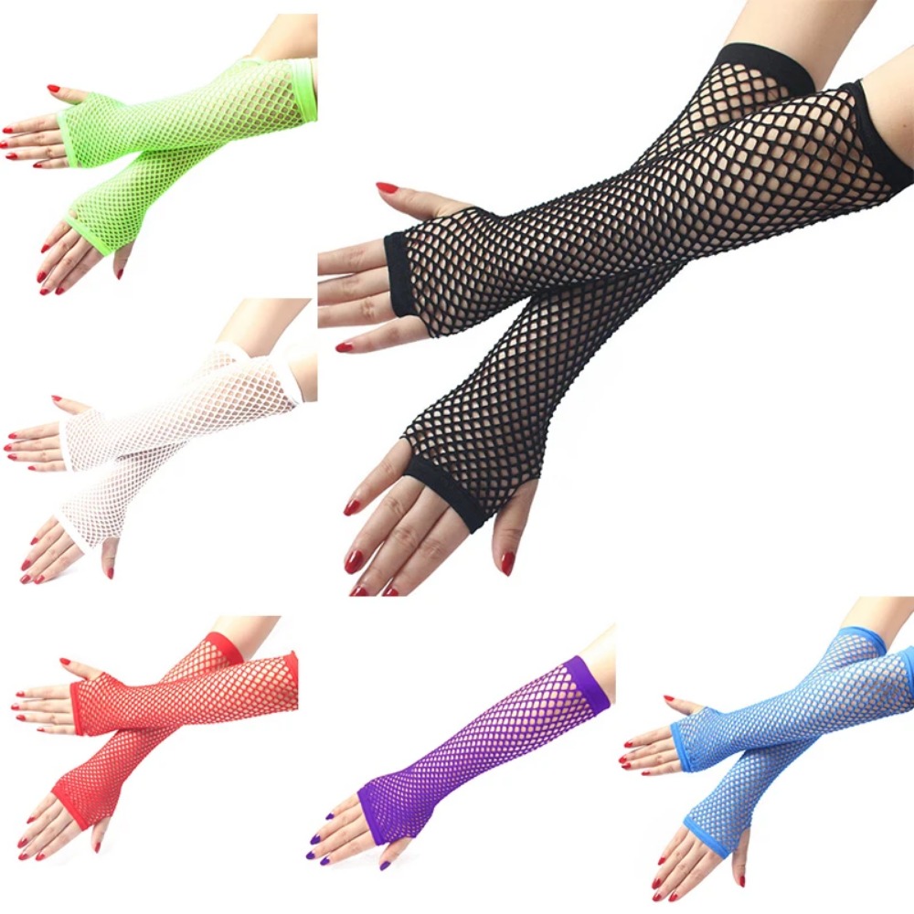 Neon Fishnet Long Fingerless G - đánh giá và giá Fingerless Glove Knit
