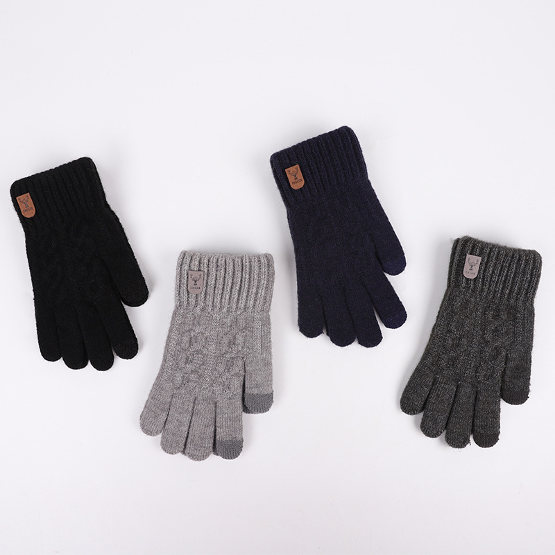 Men Winter Warm Wool Knitted G - đánh giá và giá Wool Glove Lined