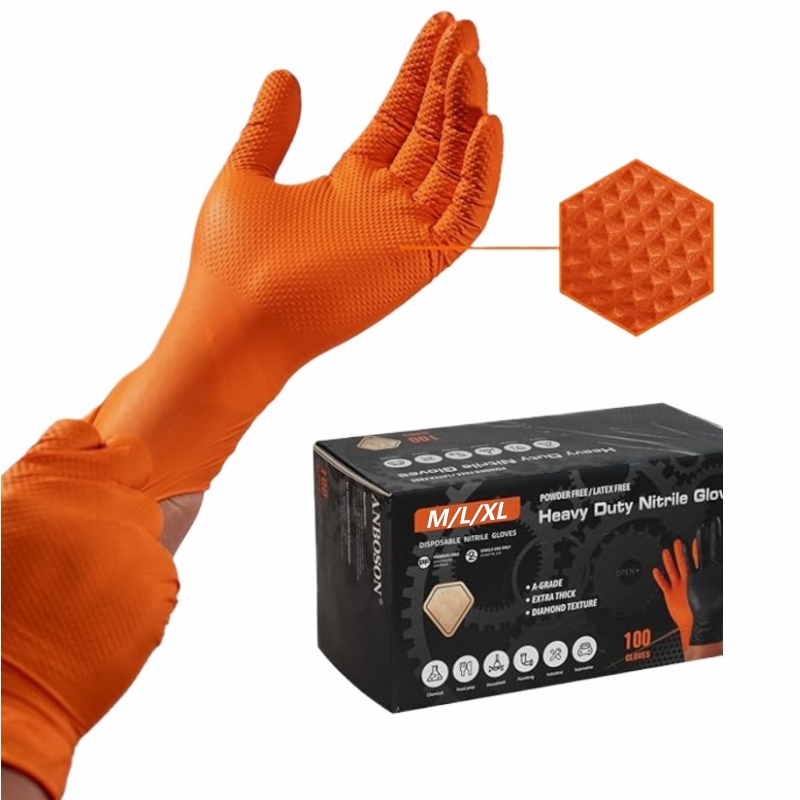 8Mil Heavy Duty Orange Nitrile - đánh giá và giá Nitrile Mechanic Glove